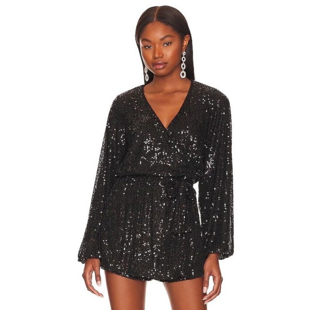Free People Black Sequin Mini Dress